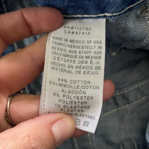 True‎ Religion Jean Legging Flap Pockets Size 28 - Picture 8 of 9